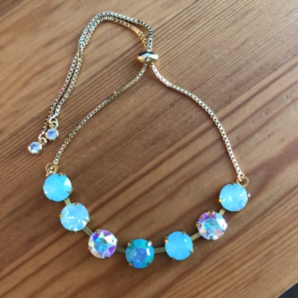 Aqua Aurora Borealis Crystal Bracelet - Picture 13 of 16